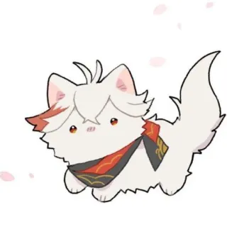 🌟 78a0290a Kaedehara Kazuha Genshin Impact Anime, Gra, Genshin Impact, Kaedehara Kazuha, Chibi, Kawaii, Słodki, Zwierzę, Wilk telegram sticker