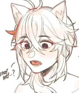 🌟 82dbe243 shaf teef...? Anime, Kocie uszy, Szkic, Manga, Rysunek, Słodkie telegram sticker