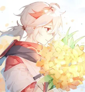 🌟 abda213c Kaedehara Kazuha Genshin Impact Anime, Genshin Impact, Kazuha, Fanart, Postać telegram sticker