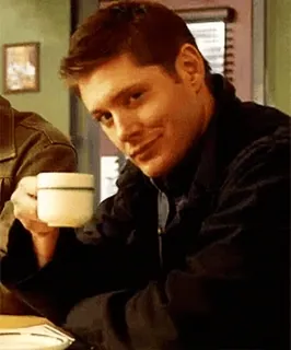 😉 0c10e3a7 Dean Winchester Supernatural übernatürlich, dean, winchester, kaffee, serie telegram sticker