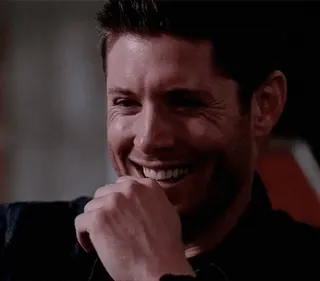 😆 5515a844 Dean Winchester Supernatural Mann, Lächeln, glücklich, Fernseher, übernatürlich telegram sticker