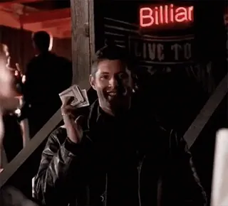 💵 5b7b9c58 Geld, Billard, Mann, Lederjacke, lächelnd telegram sticker