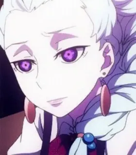 😟 9fe61fa2 anime, mujer, ojos morados, pelo blanco telegram sticker