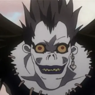 😳 57e7799a Ryuk Death Note Anime, Manga, Ryuk, Shinigami, Death Note, Postać telegram sticker