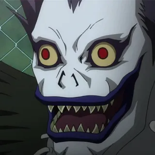 😆 829eaa6b Ryuk Death Note Anime, Ryuk, Death Note, Shinigami, Demon, Potwór telegram sticker