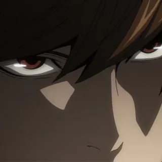 😏 f3c48f0b Light Yagami Death Note Anime, Manga, Death Note, Light Yagami, Kira, Oczy, Intensywny, Poważny telegram sticker
