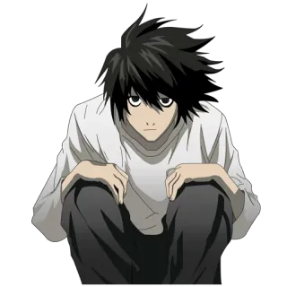 😐 6e88f85d L Lawliet Death Note アニメ, デスノート, L, 探偵, キャラクター, 知的, マンガ telegram sticker