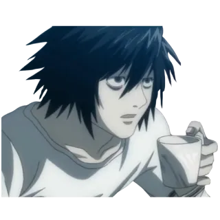 ☕ 70870113 L Death Note アニメ, デスノート, L, 探偵, マンガ, 知的 telegram sticker