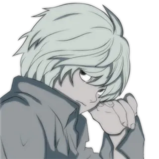 😕 833dfcdd Near Death Note アニメ, デスノート, ニア, キャラクター, 漫画, イラスト telegram sticker