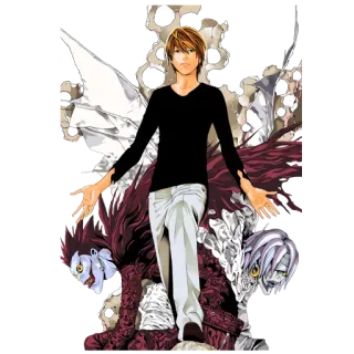 😐 da5dbfc7 Light Yagami Death Note アニメ, デスノート, 夜神月, リューク, 漫画, キャラクター telegram sticker