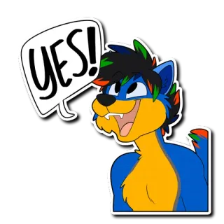 👍 23e0f8b5 YES! 是, 肯定, 狗, 毛茸茸, 积极, 同意, 好的, 好的 telegram sticker
