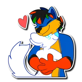 🤗 4f6fef77 兽人, 狐狸, 动物, 爱, 心, 拥抱 telegram sticker
