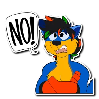 ❌ 7a2c80cb NO! 卡通, 兽迷, 兽人, 否认, 拒绝 telegram sticker