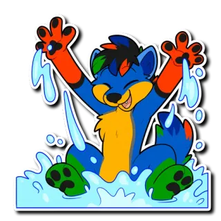 💧 8bf4a7e5 兽人, 水, 卡通, 动物, 快乐, 有趣 telegram sticker