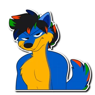 😐 95b6f2f0 兽人, 狼, 卡通, 动物, 角色, 贴纸 telegram sticker