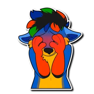 😳 9acee4e6 兽人, 动物, 卡通, 可爱, 尴尬 telegram sticker