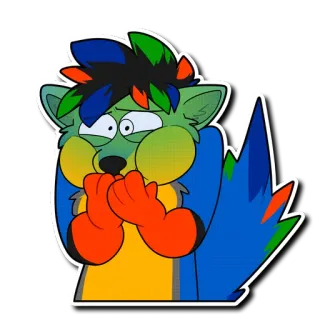 🤢 c92d808a 卡通, 动物, 担心, 紧张, 毛茸茸, 角色 telegram sticker