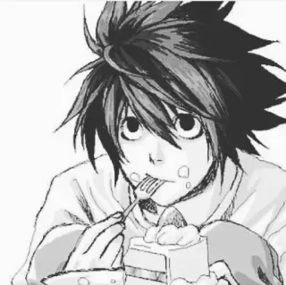 🍰 00d074fd L Lawliet Death Note Anime, Death Note, L Lawliet, Mangá, Detetive, Personagem, Bolo telegram sticker