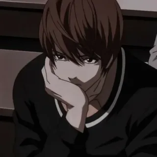 🤔 3e5118d1 Light Yagami Death Note Anime, Mangá, Light Yagami, Death Note telegram sticker