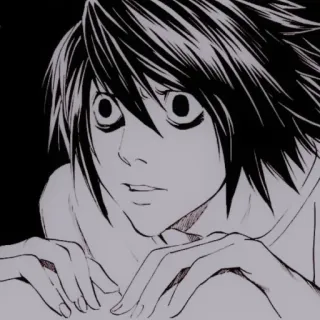 🔭 259cd84d L Lawliet Death Note L Lawliet, Anime, Death Note, Mangá, Detetive, Personagem whatsapp sticker