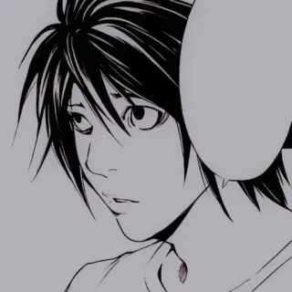 🔭 44f6e081 L Lawliet Death Note Anime, Death Note, L Lawliet, Detetive, Mangá, Personagem whatsapp sticker