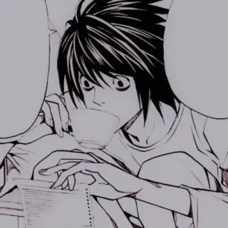 🔭 6d6f8e5e L Lawliet Death Note Anime, Death Note, L Lawliet, Mangá, Detetive, Intelectual whatsapp sticker