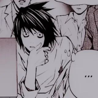 🔭 90076253 L Death Note ... L, Death Note, Anime, Mangá, Detetive, Pensando whatsapp sticker
