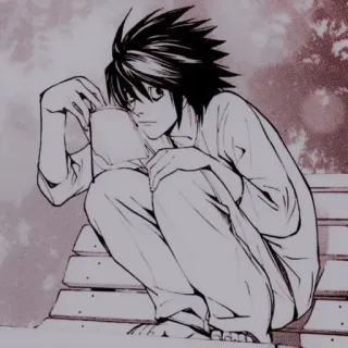 🔭 dcb407dd L Death Note Anime, Mangá, Detetive, L, Death Note, Intelectual, Pensando whatsapp sticker