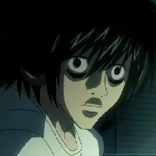 📓 3d34c164 L Lawliet Death Note anime, detective, intellectual, serious, L telegram sticker