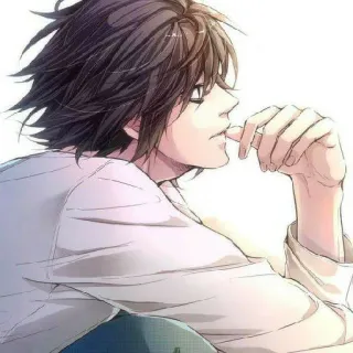 📓 56509478 L Lawliet Death Note anime, detective, manga, intellectual, thinking telegram sticker