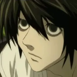 📓 611aaec7 L Lawliet Death Note anime, detective, manga, intellectual telegram sticker