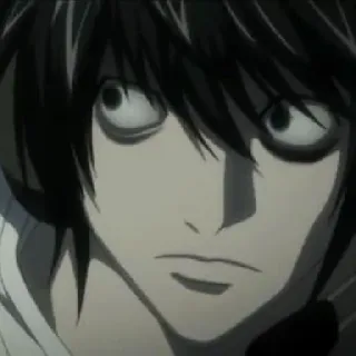 📓 6199a432 L Lawliet Death Note anime, detective, intellectual, manga, serious telegram sticker