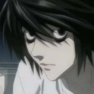 📓 837f0724 L Lawliet Death Note anime, detective, investigation, intellectual, manga telegram sticker