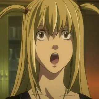 📓 c5abab09 Misa Amane Death Note anime, blonde, scared, wide-eyed telegram sticker