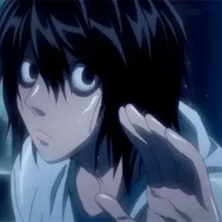 📓 d7636280 L Lawliet Death Note anime, detective, intellectual, dark circles, pale skin telegram sticker