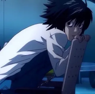 🎭 7f986a4b L Death Note 动漫, 角色, 侦探, L, 死亡笔记 telegram sticker