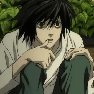 🎭 b2b8e6b9 L Death Note 动漫, L, 死亡笔记, 侦探, 角色 telegram sticker