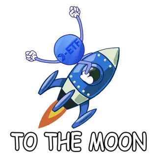 🚀 25539906 TO THE MOON rakieta, księżyc, krypto, inwestycja, finanse, kreskówka whatsapp sticker