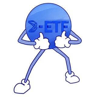 👍 2a02a518 B-ETF Kreskówka, Kciuk w górę, Maskotka, Niebieski, Finanse, Inwestycje, Ekonomia whatsapp sticker