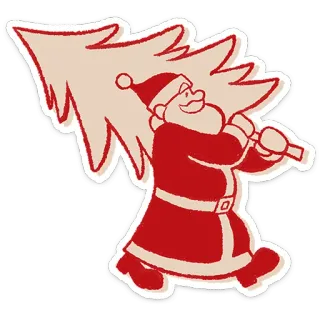 🎅 0c3a82e3 Santa Claus Père Noël, Noël, arbre, fêtes, festif, célébration, dessin animé telegram sticker