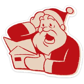 🎅 4dfea9ab Santa Claus Père Noël, Noël, dessin animé, courrier, inquiet, choqué telegram sticker