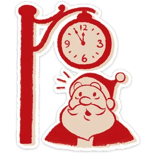 🎅 a0f6210a Santa Claus Père Noël, Noël, Fêtes, Horloge, Hiver telegram sticker