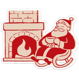 🎅 b4be0259 Santa Claus père noël, noël, cheminée, hiver, fêtes, cosy telegram sticker