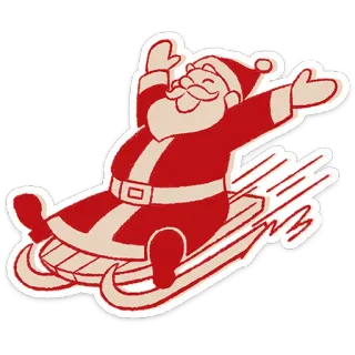 🎅 df970a24 Santa Claus père noël, noël, luge, fête, festif, hiver telegram sticker