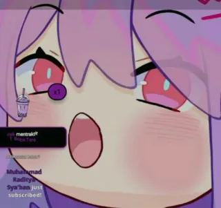 🌟 35186d6d nyh mentraktir 1 Boba Taro anime, girl, boba, taro, treat whatsapp sticker