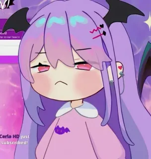 🌟 7ba681f2 Cerla HD just subscribed! anime, cartoon, cute, devil, digital art whatsapp sticker