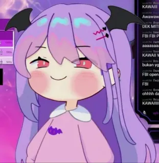 🌟 990732f6 KAWAIII Awawaw DEK MITI FBI FBI P aaaaaaaa Rru bukan yg DAM FBI open FBI ohhhh da KAWAIIII anime, manga, kawaii, purple hair, cute, cartoon whatsapp sticker