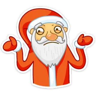 🙃 fac3faed Santa Claus Санта, Рождество, праздник, в замешательстве, жест, мультик telegram sticker