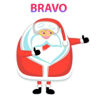 😄 7cb1c366 Santa Claus BRAVO Papai Noel, Natal, Bravo, Polegar para cima, Feriado, Inverno telegram sticker