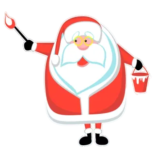 😄 d5f6179d Santa Claus Papai Noel, Natal, Feriado, Tinta, Desenho animado, Festivo, Inverno telegram sticker